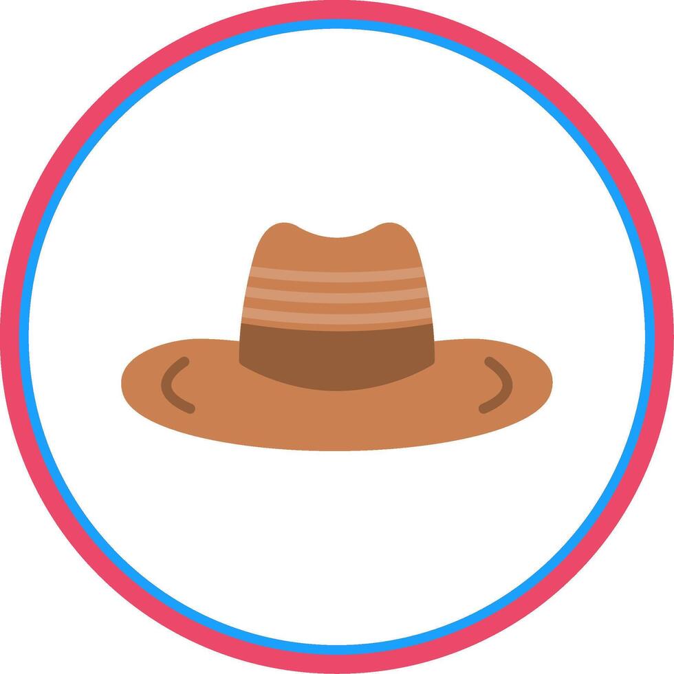 Cowboy Hat Flat Circle Icon vector
