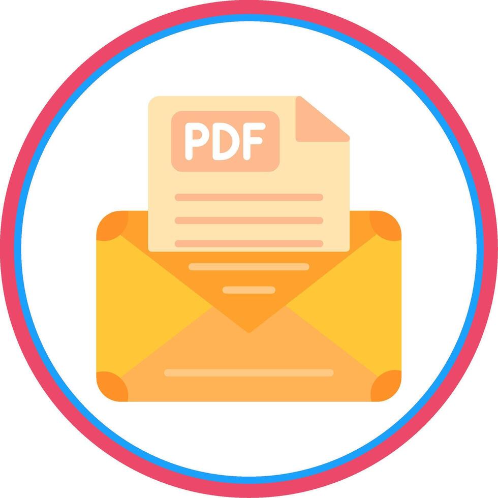 Email Flat Circle Icon vector