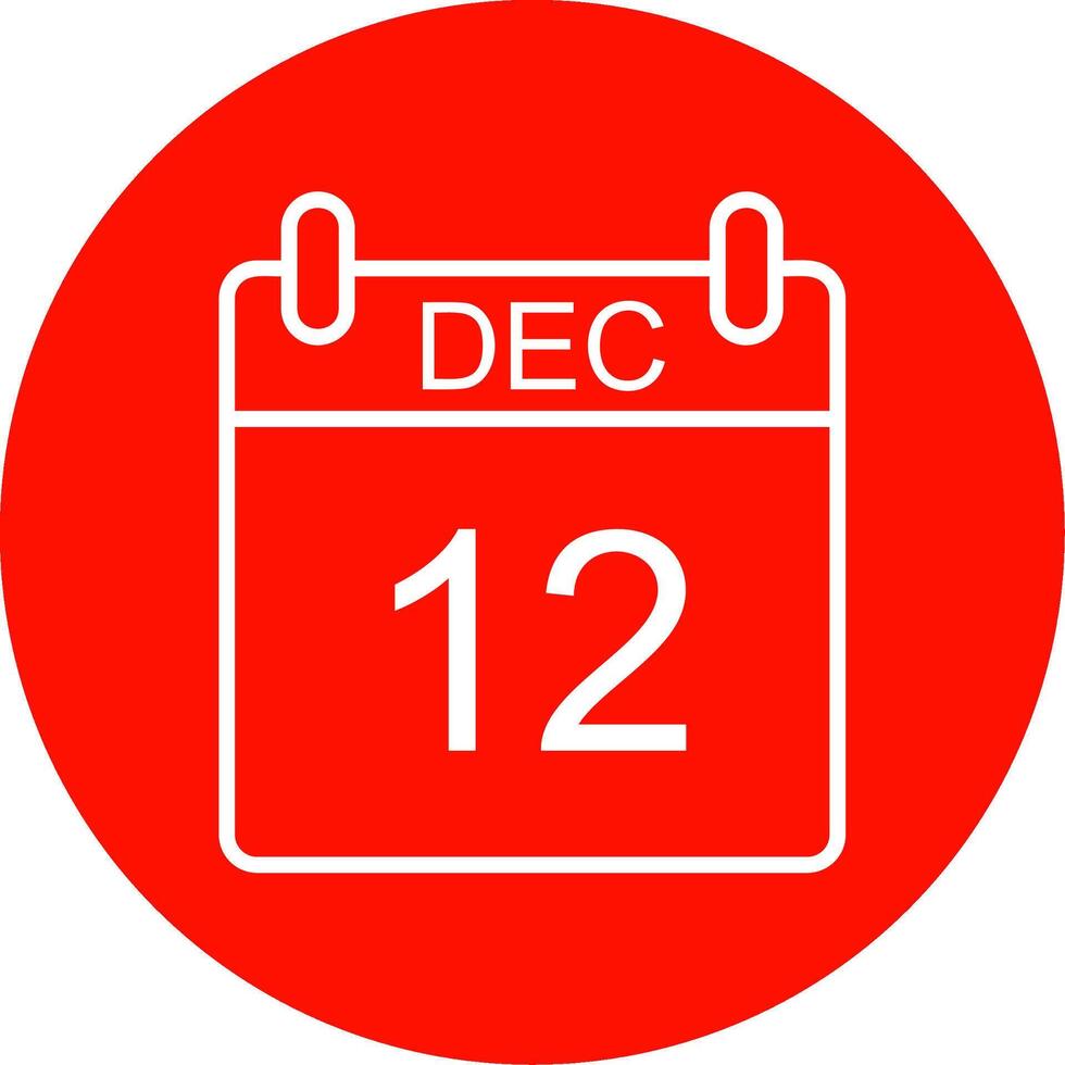 December Multi Color Circle Icon vector