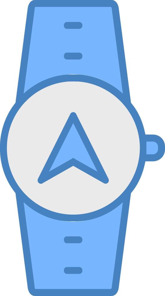 Gps Navigation Line Filled Blue Icon vector