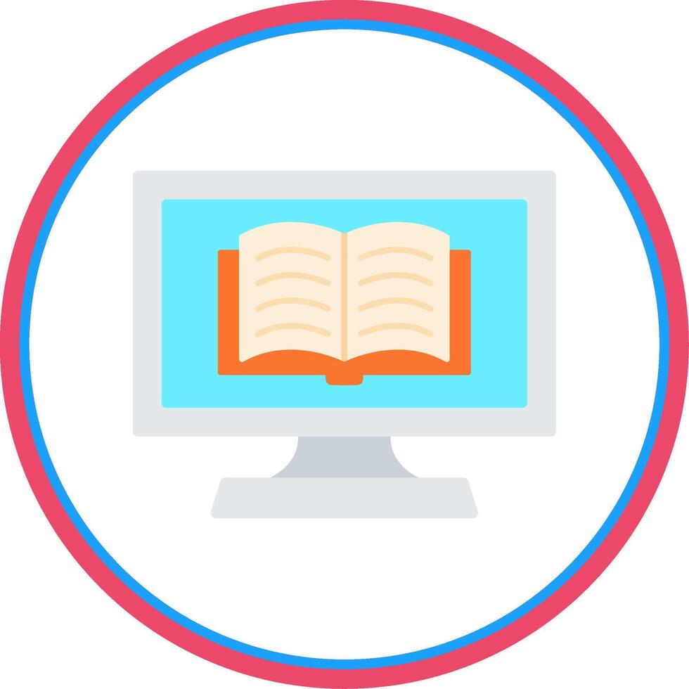Monitor Flat Circle Icon vector