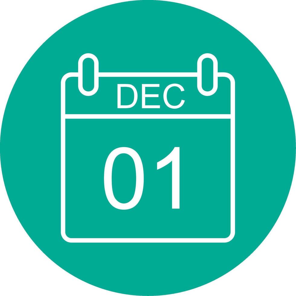 December Multi Color Circle Icon vector