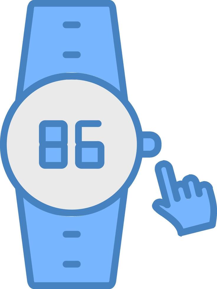 Button Line Filled Blue Icon vector