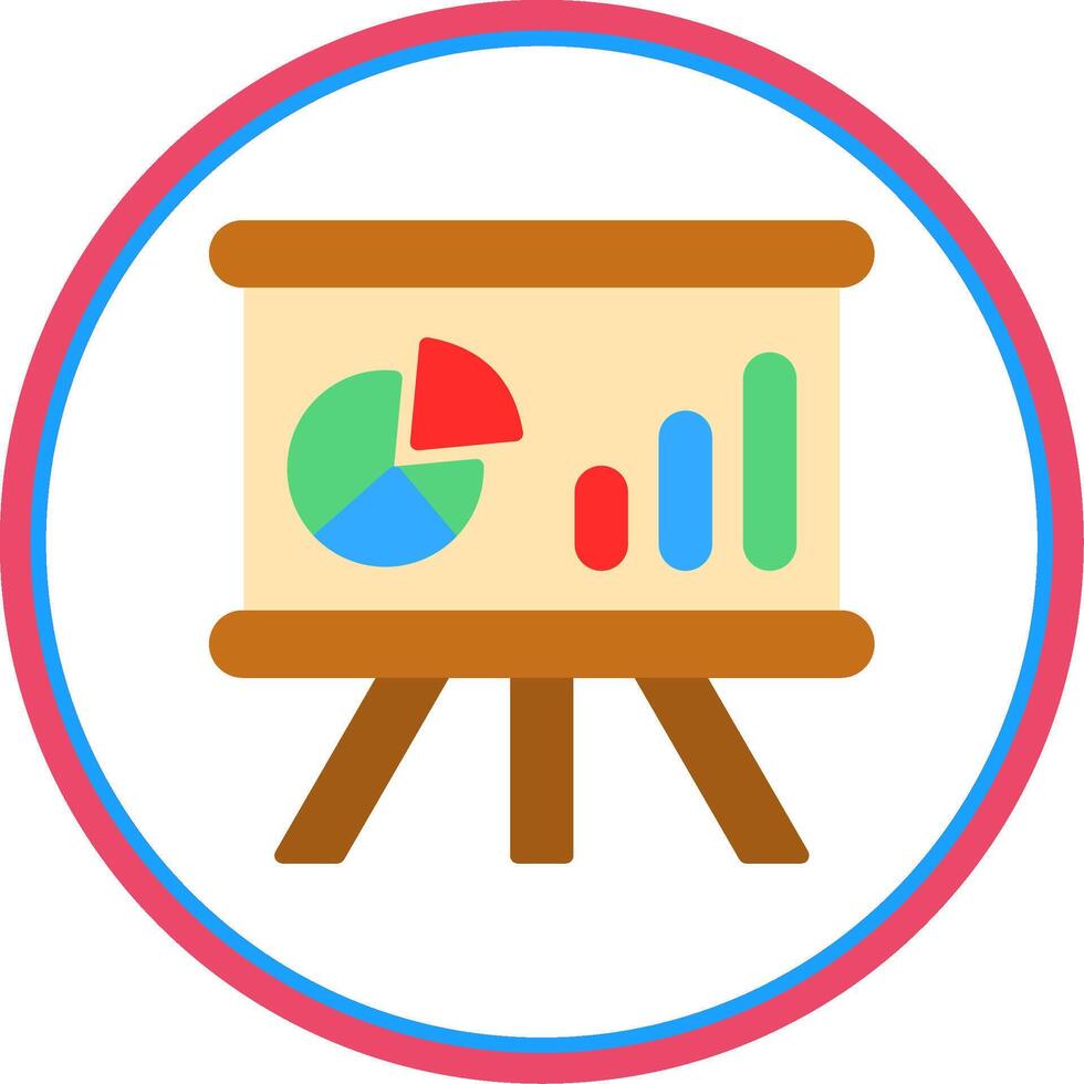 Whiteboard Flat Circle Icon vector