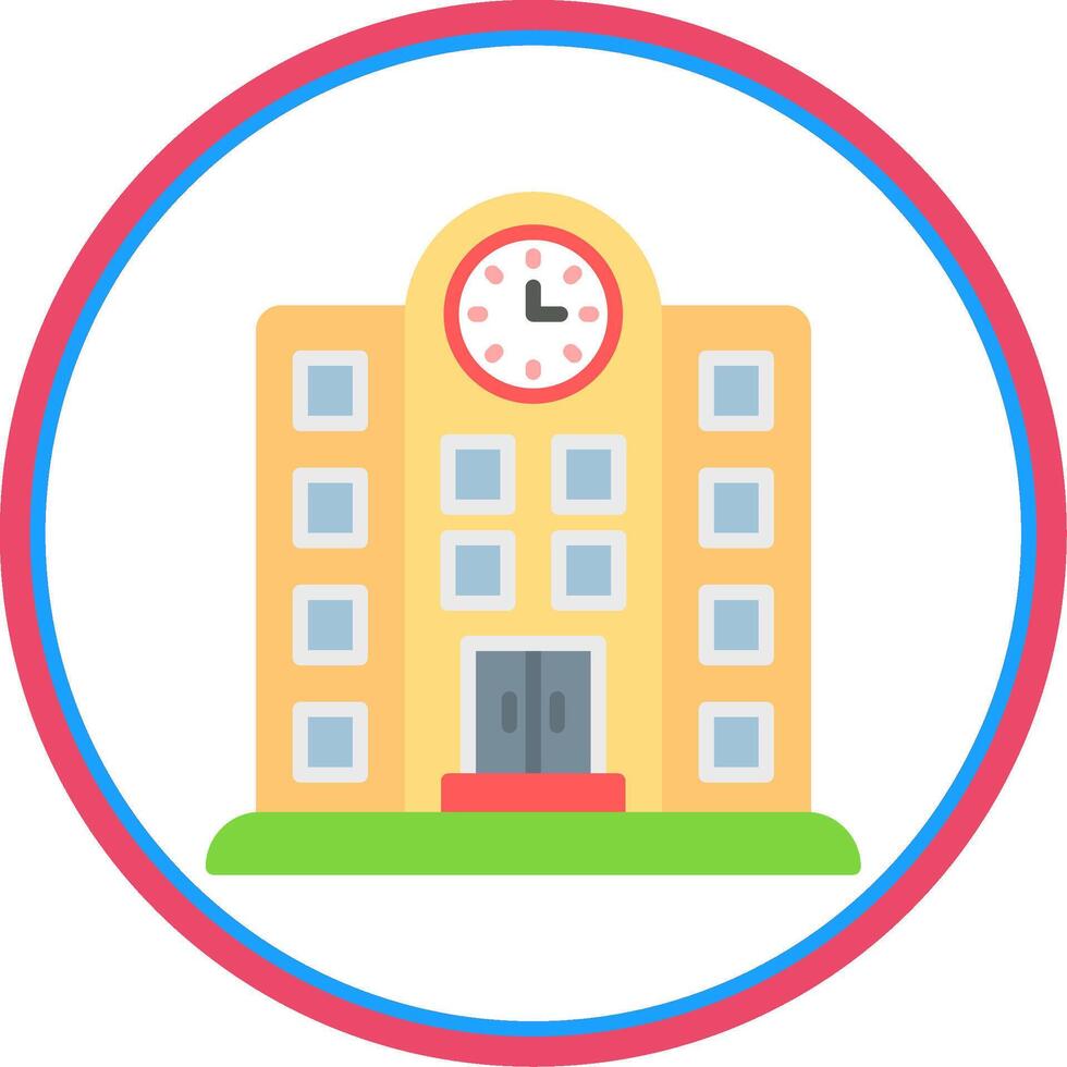School Flat Circle Icon vector