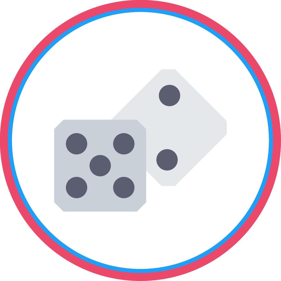 Dice Flat Circle Icon vector