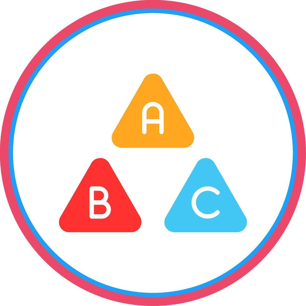 Abc Flat Circle Icon vector