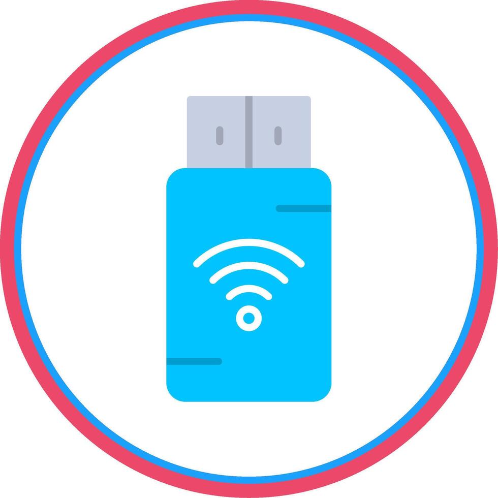 Pendrive Flat Circle Icon vector