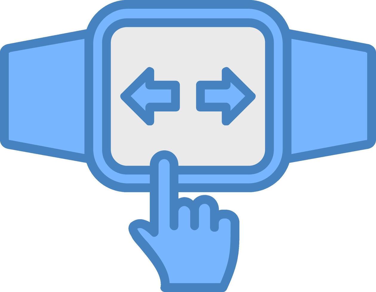 Touchscreen Line Filled Blue Icon vector