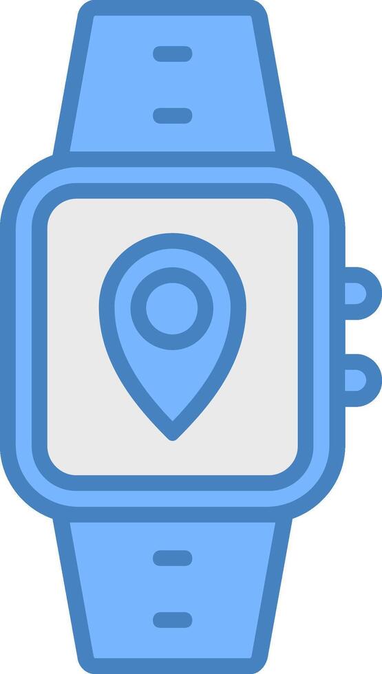 Location Line Filled Blue Icon vector