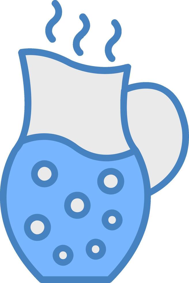 Jug Line Filled Blue Icon vector
