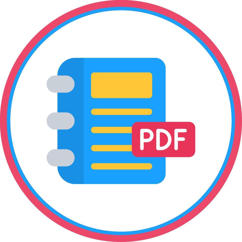 Pdf Flat Circle Icon vector