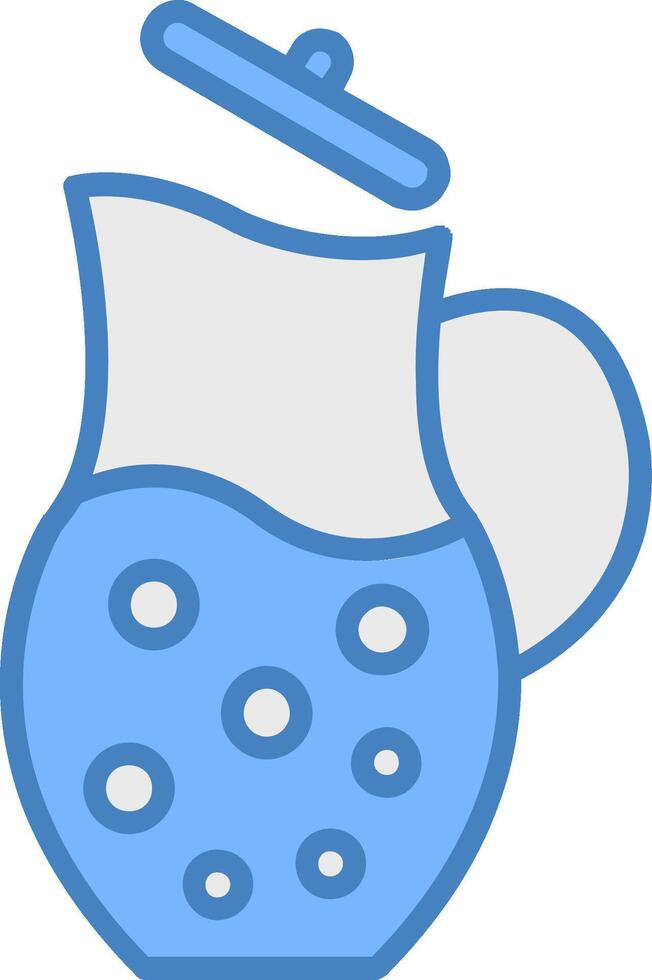Jug Line Filled Blue Icon vector