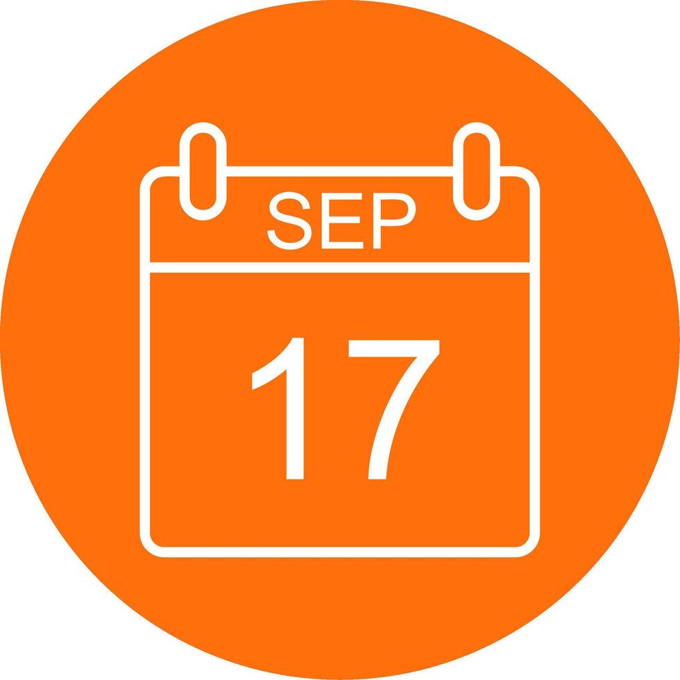 September Multi Color Circle Icon vector