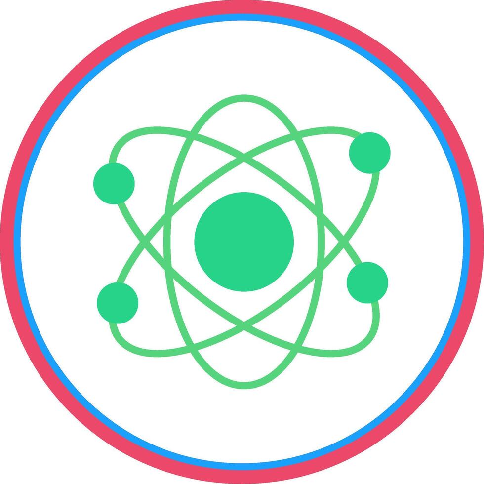 Atomic Flat Circle Icon vector