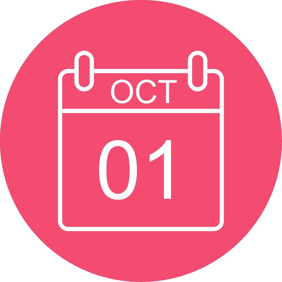 October Multi Color Circle Icon vector