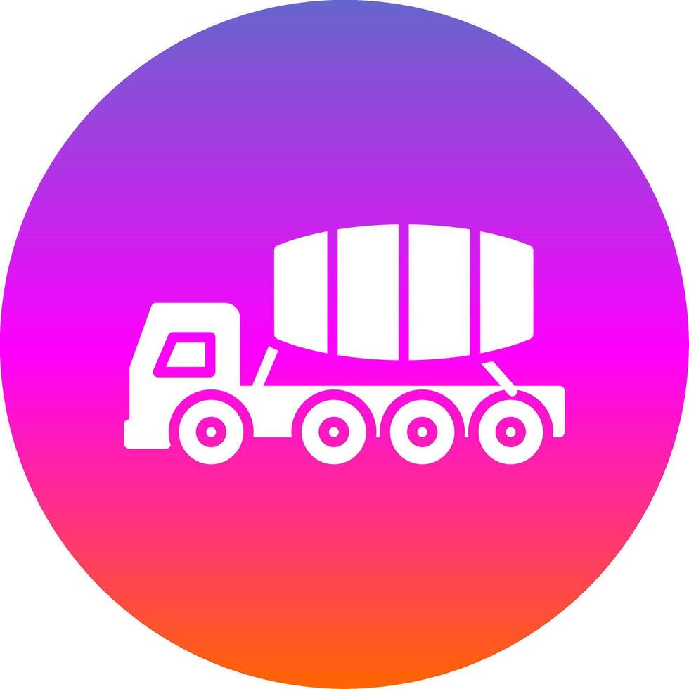 Cement Truck Glyph Gradient Circle Icon Design vector