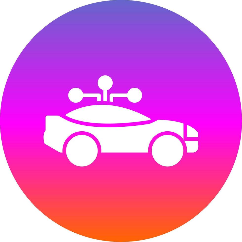 Smart Car Glyph Gradient Circle Icon Design vector