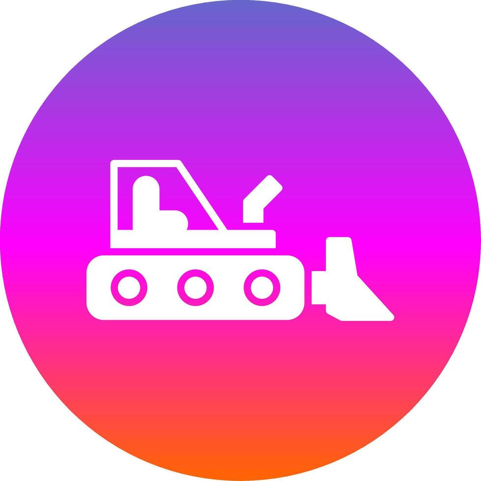 Bulldozer Glyph Gradient Circle Icon Design vector