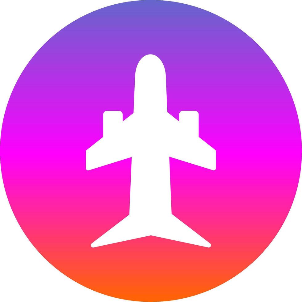 Plane Glyph Gradient Circle Icon Design vector
