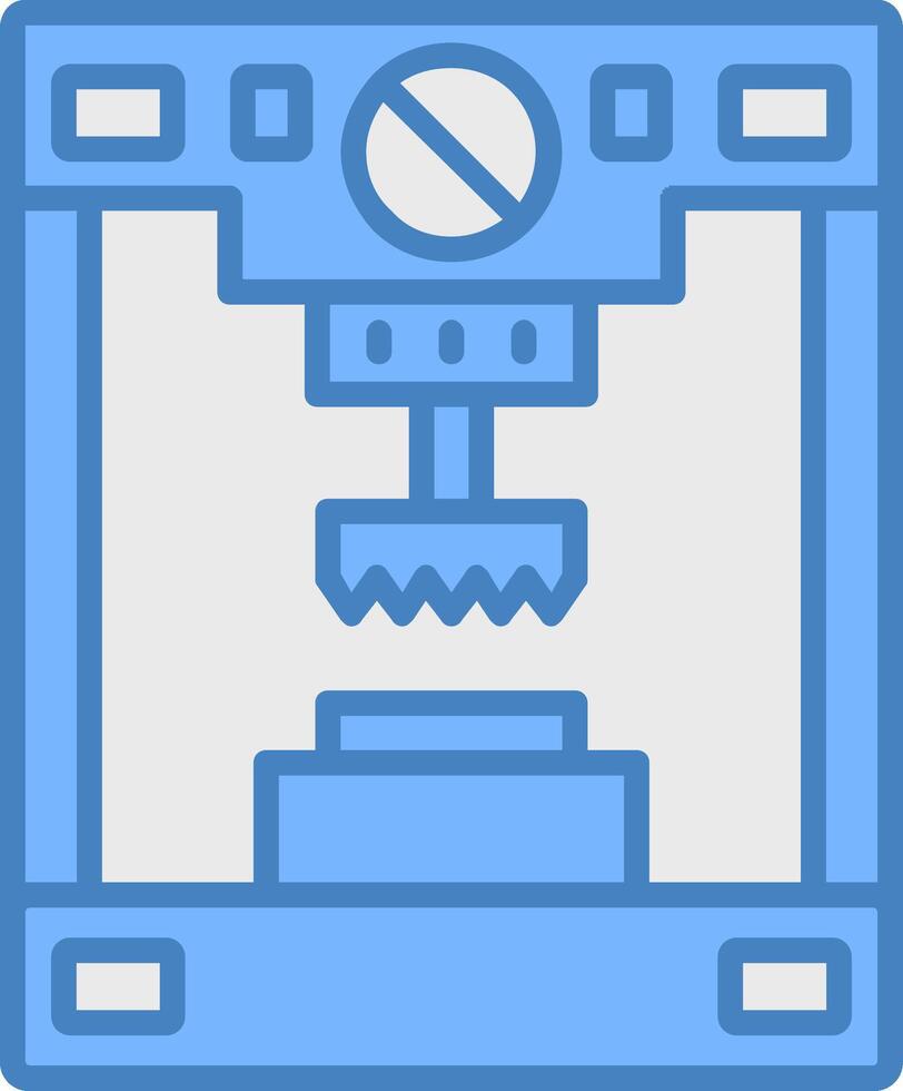Press Machine Line Filled Blue Icon vector