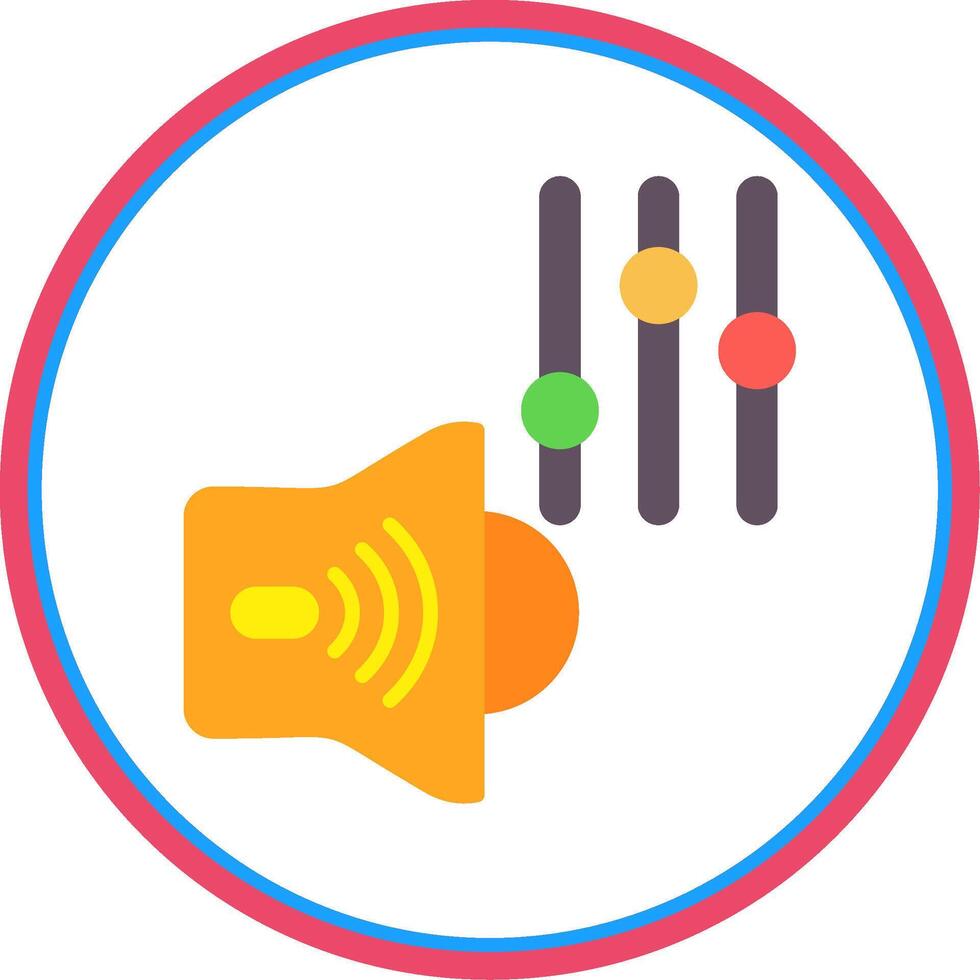 Volume Control Flat Circle Icon vector