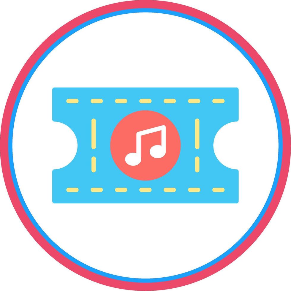 Ticket Flat Circle Icon vector