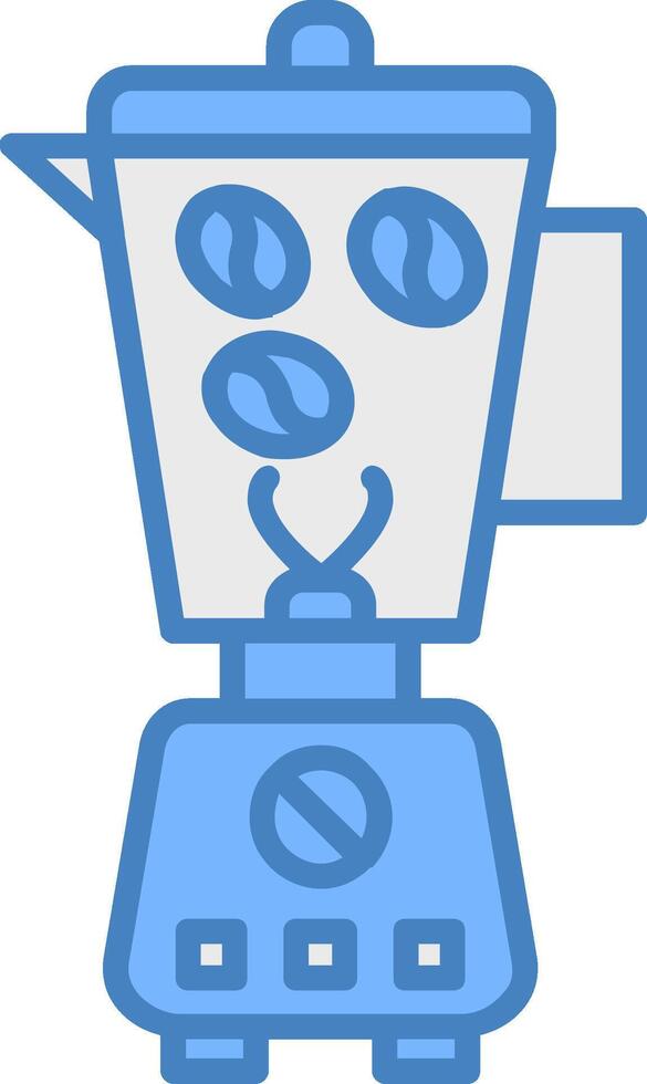 Coffee Grinder Line Filled Blue Icon vector