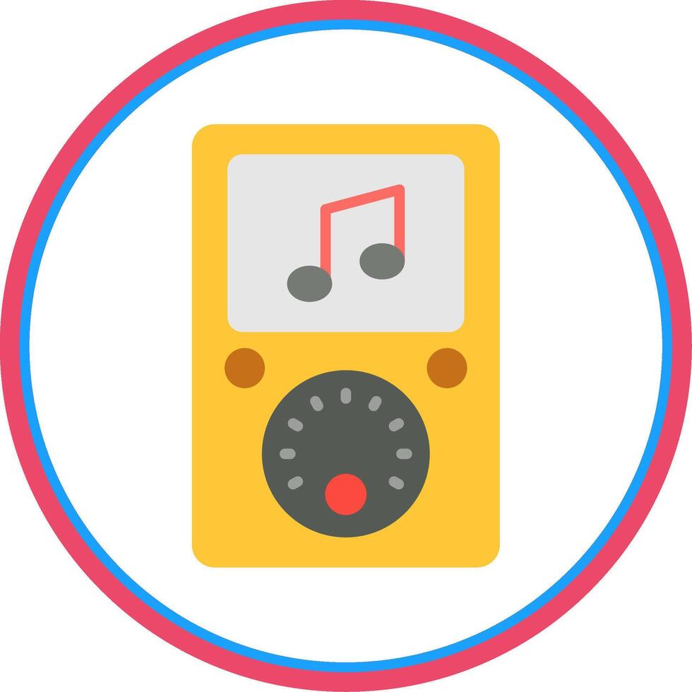 Music Player Flat Circle Icon vector