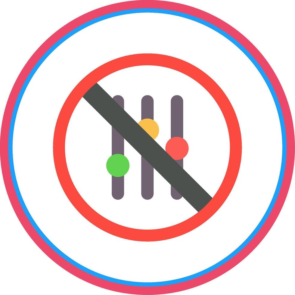 Mute Flat Circle Icon vector