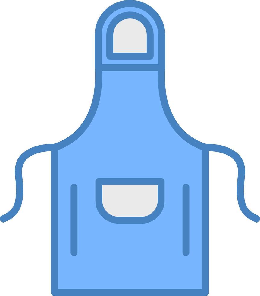Apron Line Filled Blue Icon vector