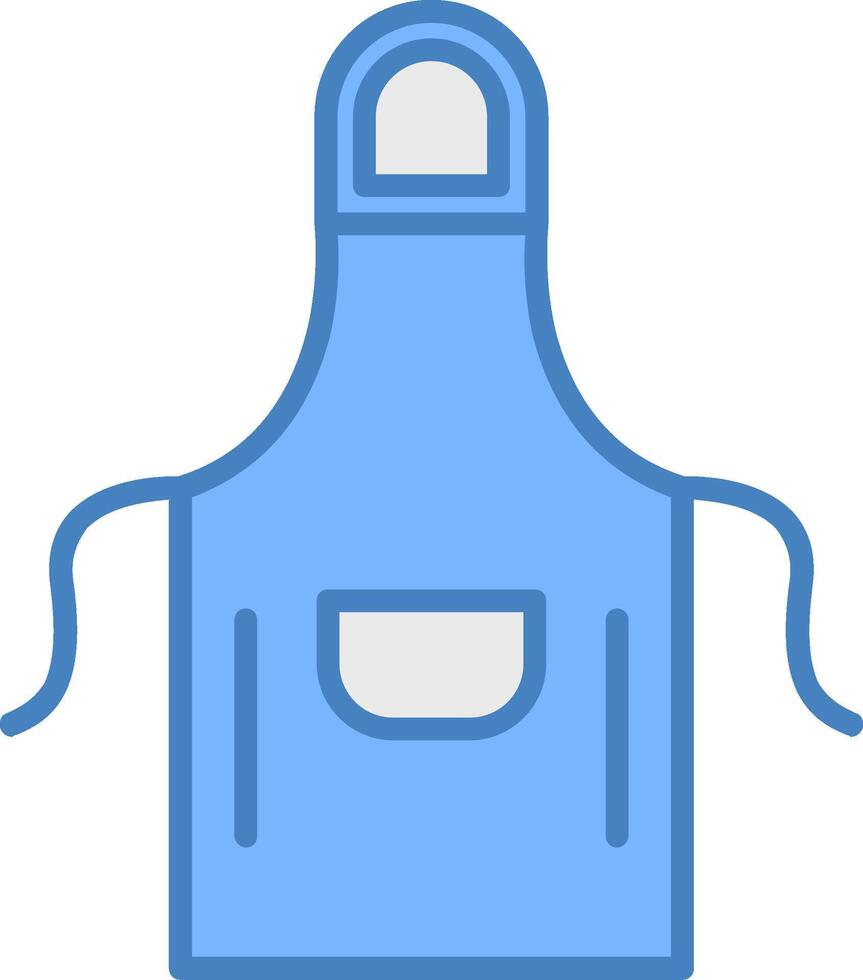 Apron Line Filled Blue Icon vector