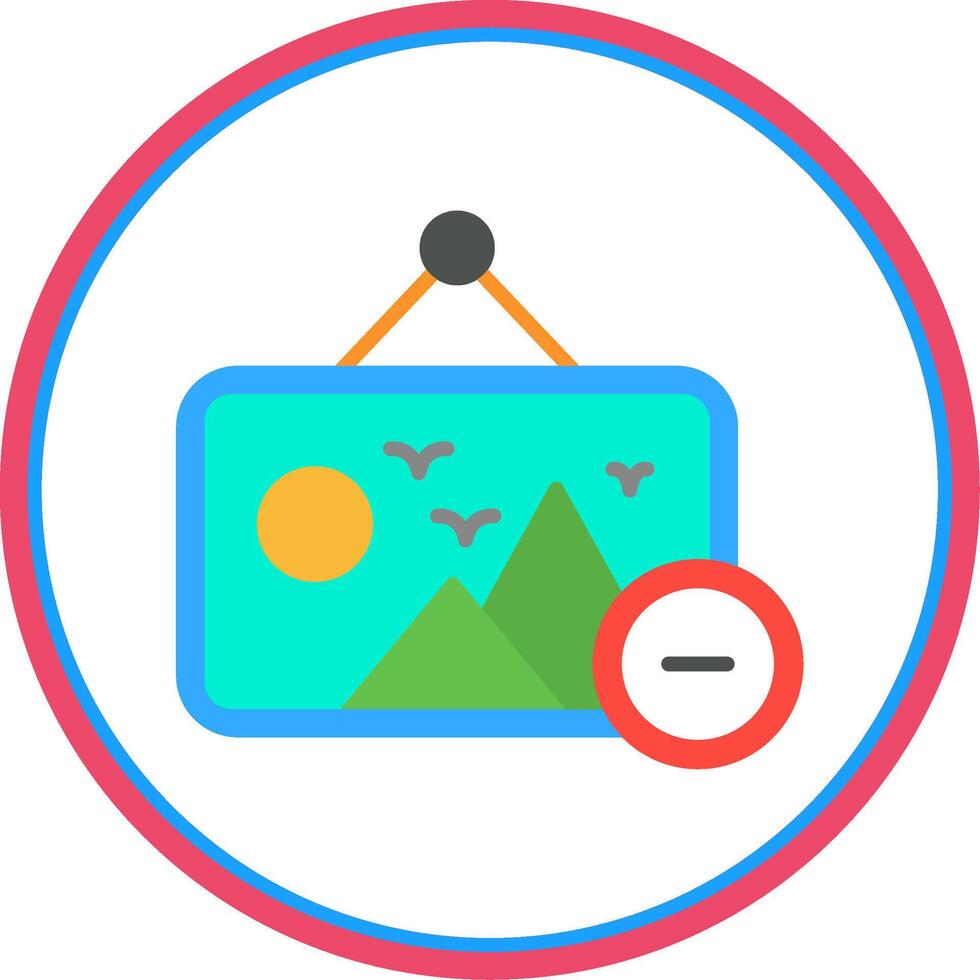 Picture Flat Circle Icon vector