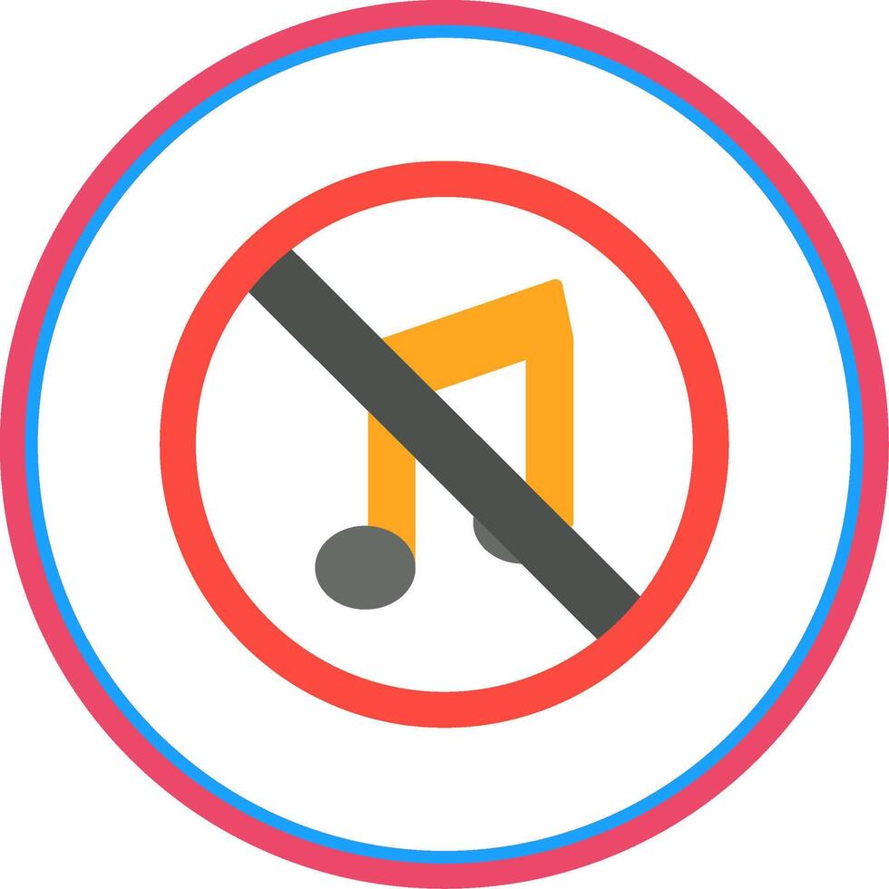 No Music Flat Circle Icon vector