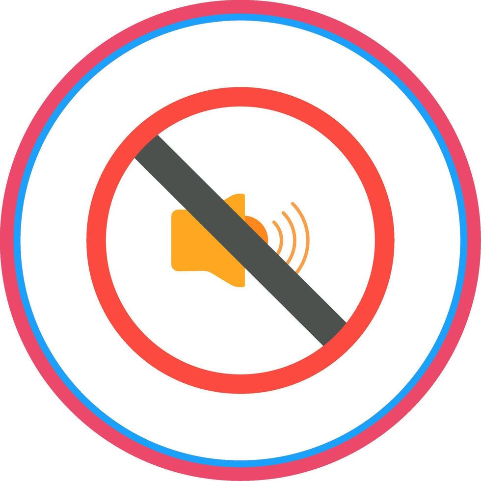 No Sound Flat Circle Icon vector