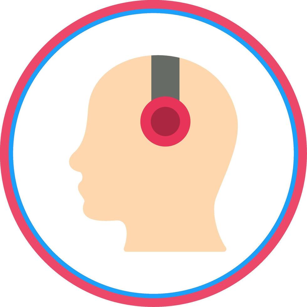 Headphone Flat Circle Icon vector