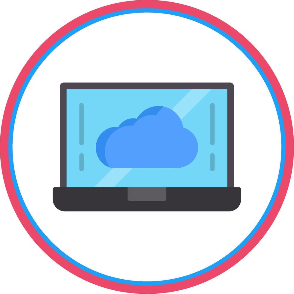 Cloud Flat Circle Icon vector