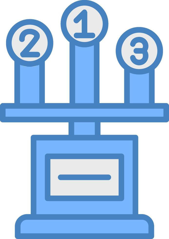 Leaderboard Line Filled Blue Icon vector