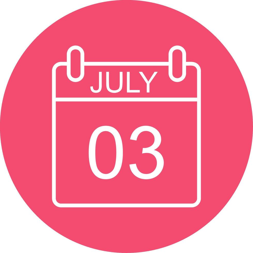 July Multi Color Circle Icon vector