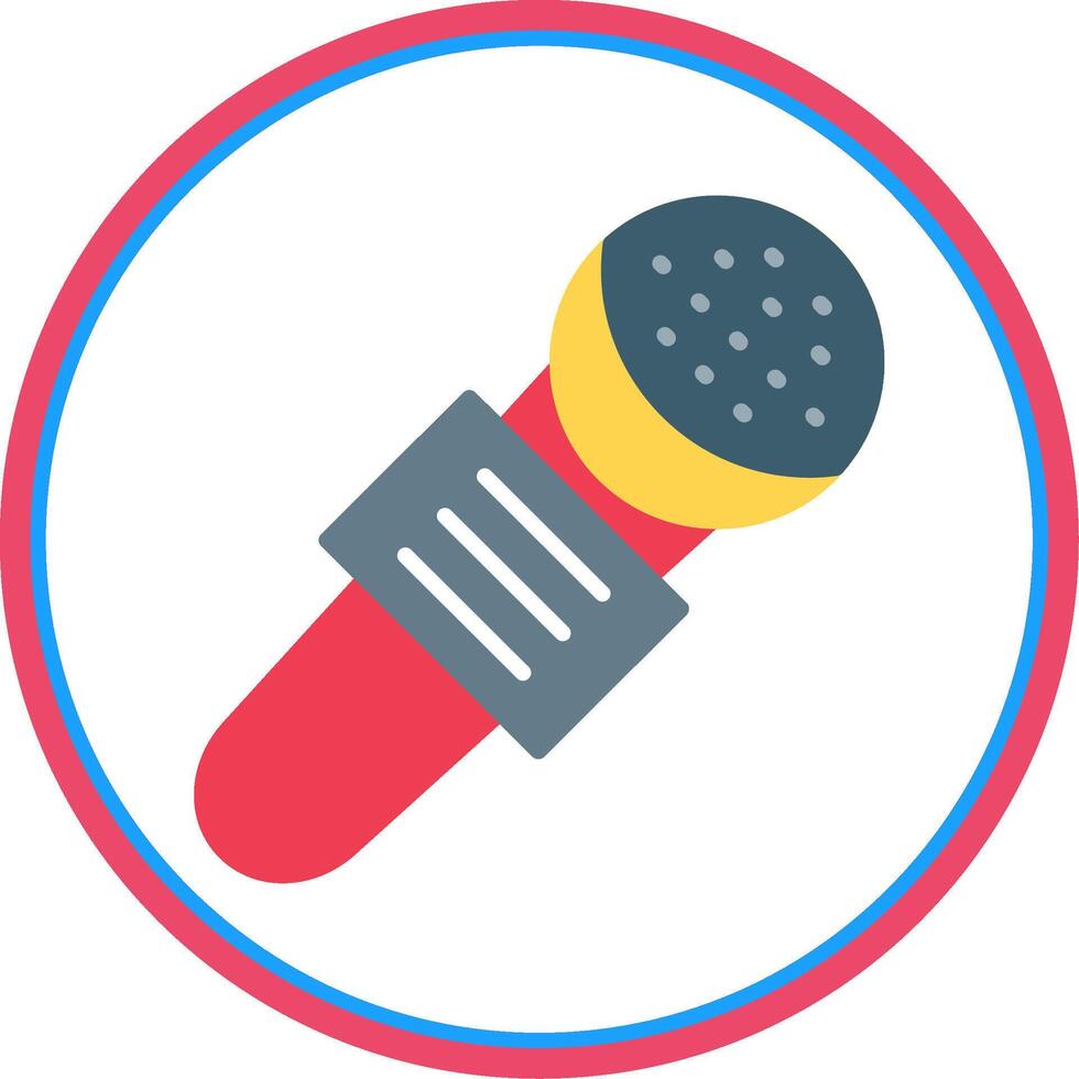 Mic Flat Circle Icon vector