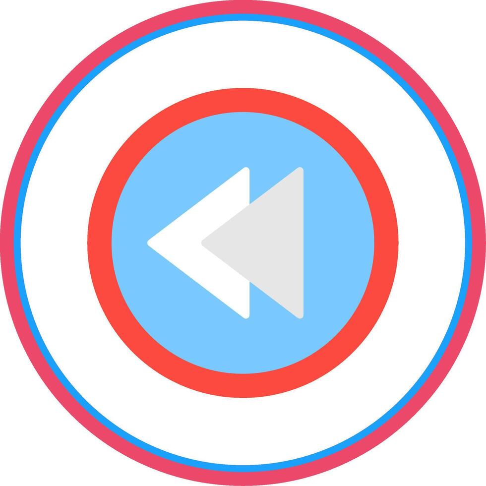 Backward Flat Circle Icon vector