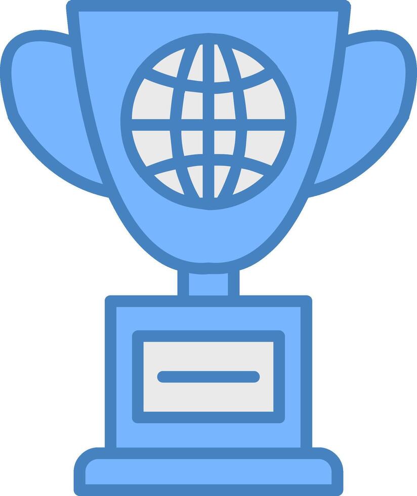 World Line Filled Blue Icon vector