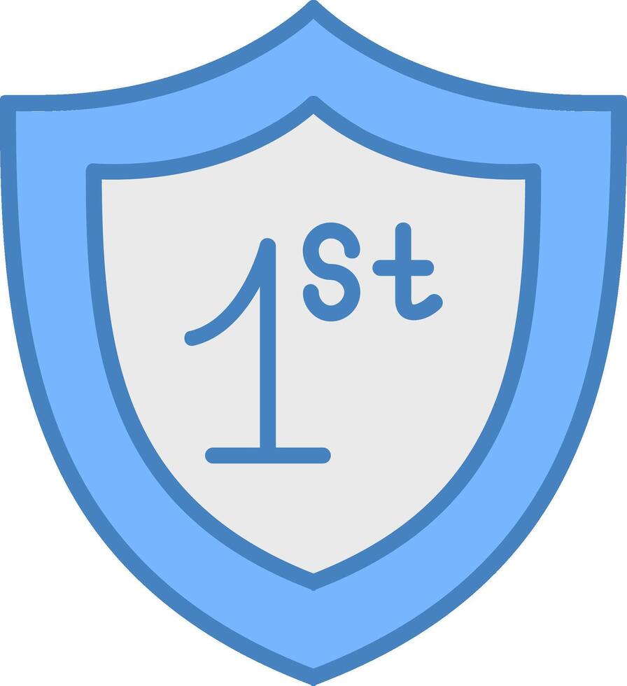 Shield Line Filled Blue Icon vector