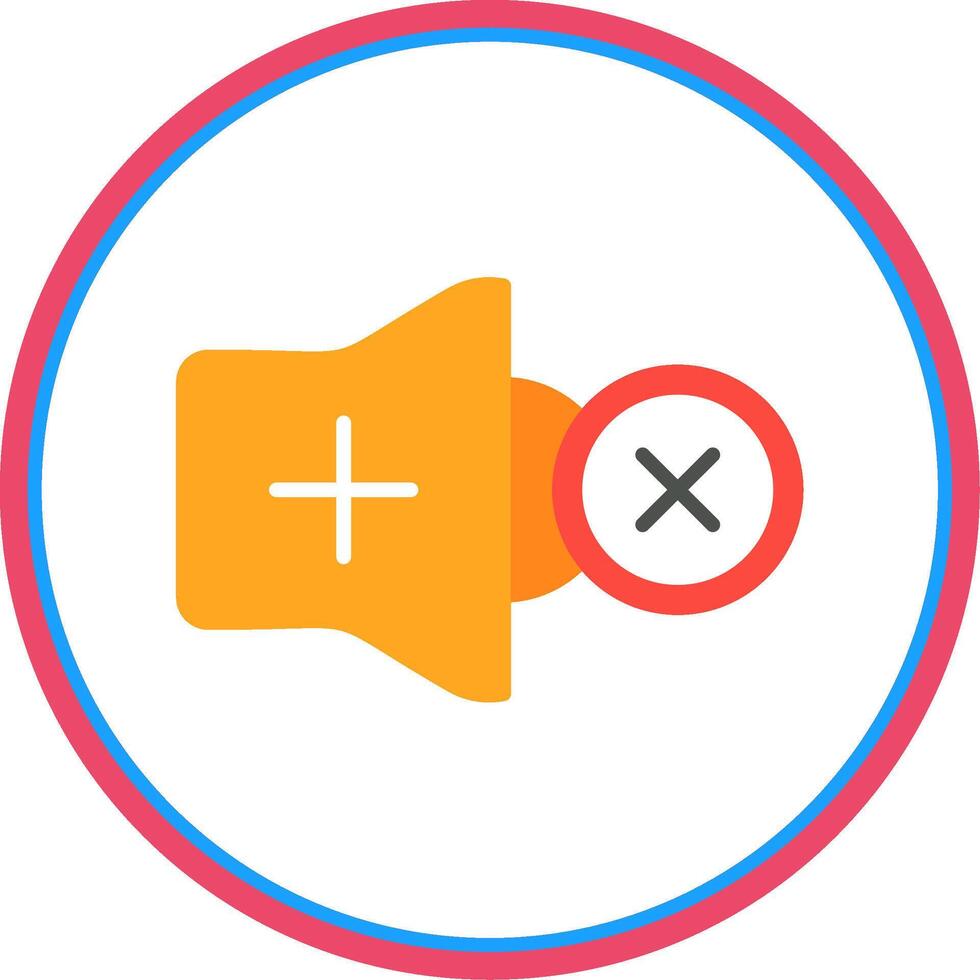 Mute Flat Circle Icon vector