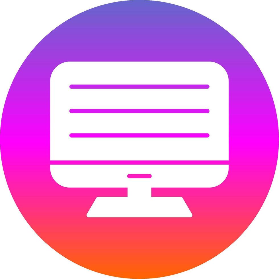 Computer Glyph Gradient Circle Icon Design vector