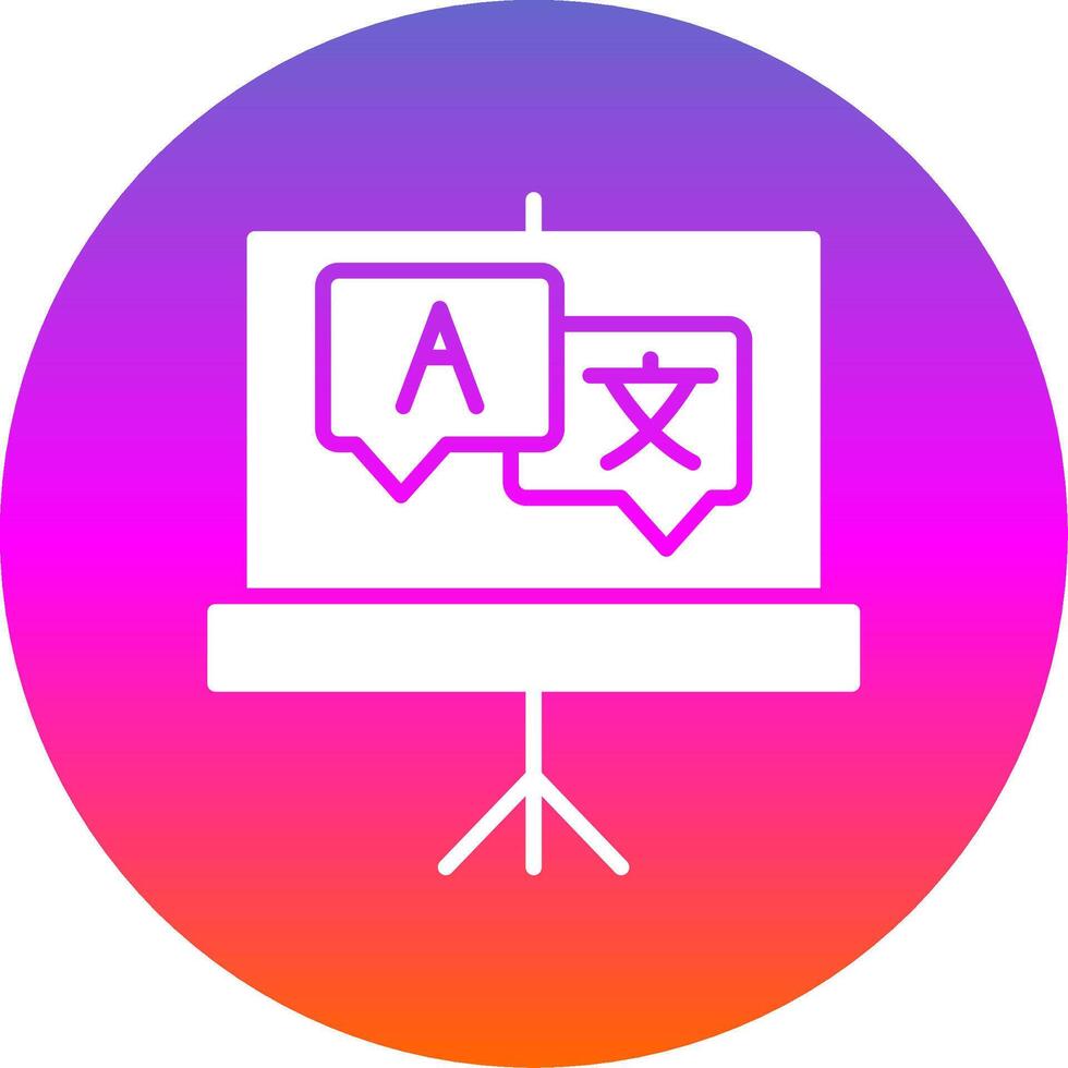 Language Glyph Gradient Circle Icon Design vector