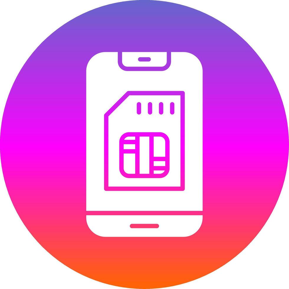 Sim Card Glyph Gradient Circle Icon Design vector