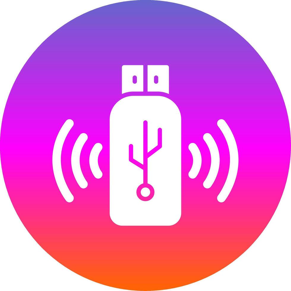 Usb Glyph Gradient Circle Icon Design vector