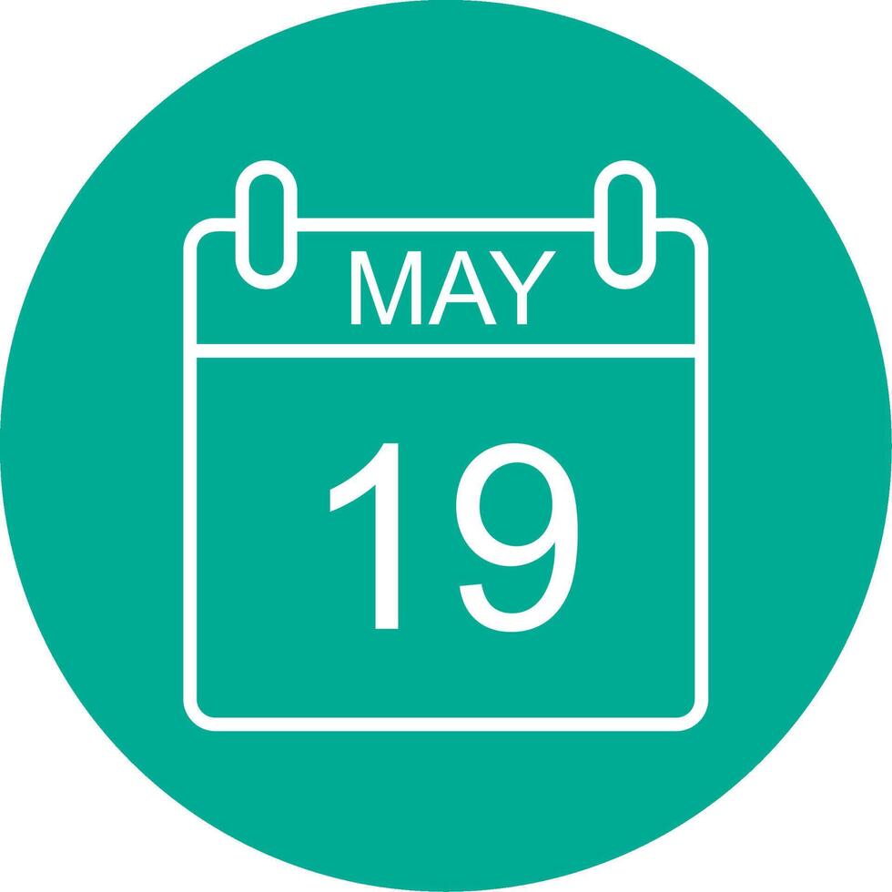 May Multi Color Circle Icon vector