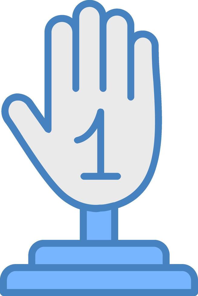 Hand Line Filled Blue Icon vector